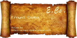Ernyei Csaba névjegykártya
