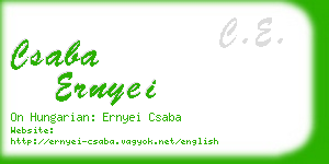 csaba ernyei business card